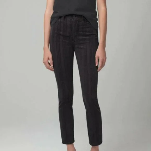 Citizens of Humanity Black Corduroy Olivia High Rise Ankle Size 26 🖤 - Picture 3 of 11